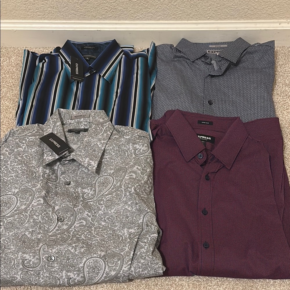 Four Express Dress Shirts